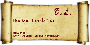 Becker Loréna névjegykártya